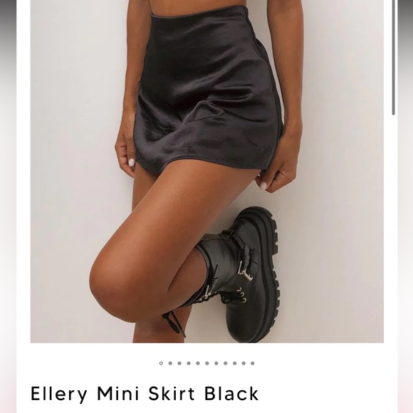 White fox boutique "Ellery Mini Skirt Black" ; mini silk skirt - Picture 5 of 5